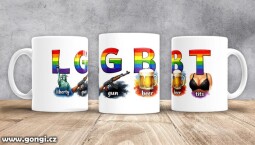 Hrnek - 0350 - LGBT - liberty gun beer tits